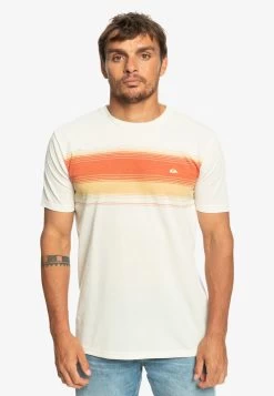 Quiksilver FADE BACK - T-Shirt Print - Birch Fade Back