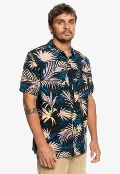 Quiksilver RIPPED UP - KURZÄRMLIGES - Hemd - Black Rippedup -Quiksilver 25572534c7024dffbdac544bff3ab842