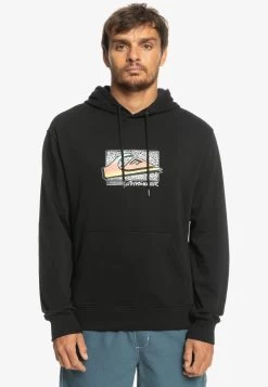 Quiksilver RETRO FADE - Kapuzenpullover - Black