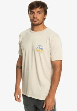 Quiksilver ARTS IN PALM - T-Shirt Print - Birch -Quiksilver 46fd3edce9ca4ca49986629fb04c6555