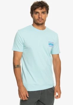 Quiksilver WARPED FRAMES SS - T-Shirt Print - Sky Blue -Quiksilver 572f37b7c3e94dc381bfe4a03c158611