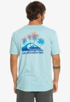 Quiksilver PASTIME PARADISE - T-Shirt Print - Sky Blue