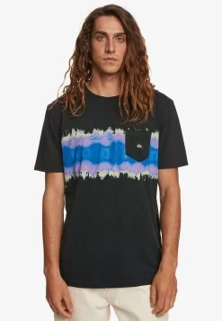 Quiksilver TIE DYE STRIPE - T-Shirt Print - Black