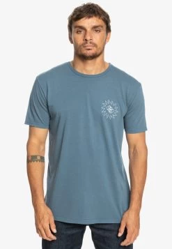 Quiksilver PLANET POSITIVE SS - T-Shirt Print - Bering Sea -Quiksilver 8d62c3f2f2d7428fb1dd24043250497c