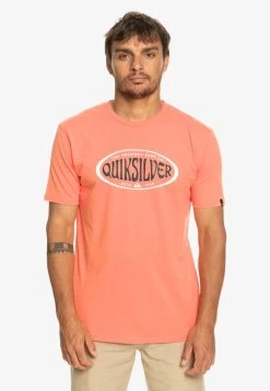 Quiksilver IN CIRCLES - T-Shirt Print - Fresh Salmon