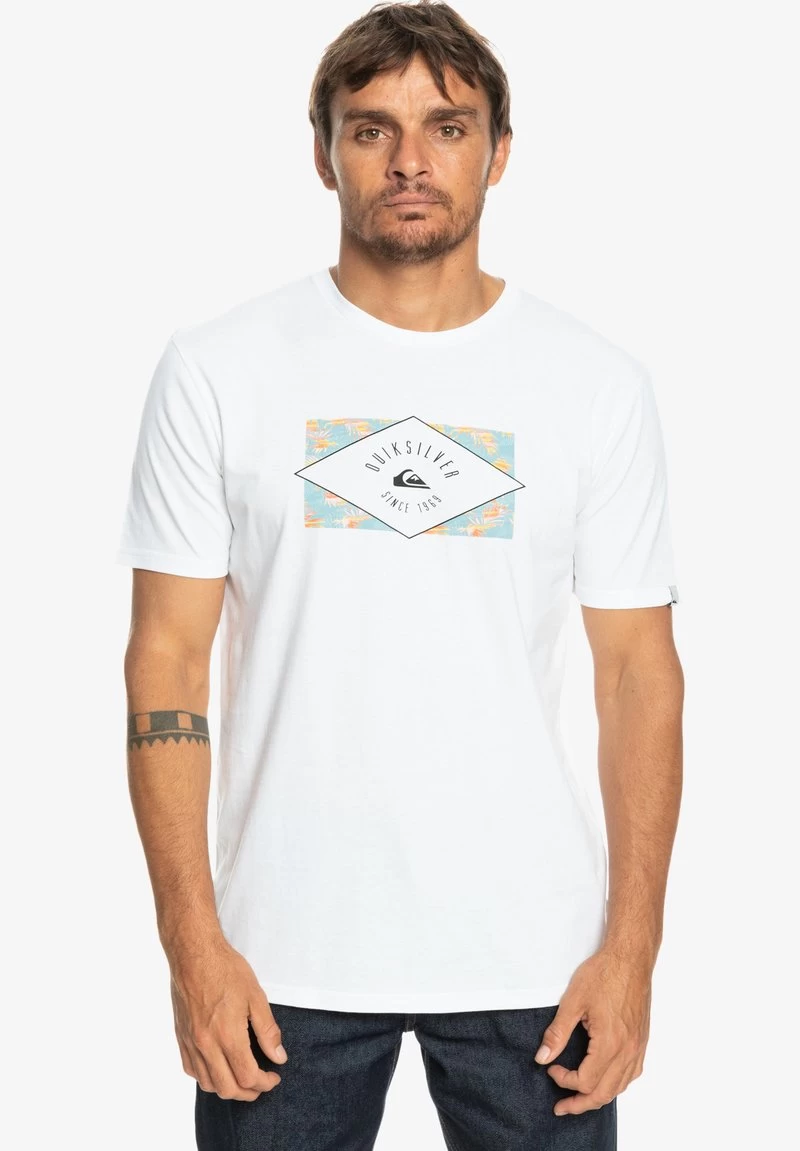 Quiksilver CIRCLED LINE SS - T-Shirt Print - White 3 Quiksilver CIRCLED LINE SS - T-Shirt Print - White