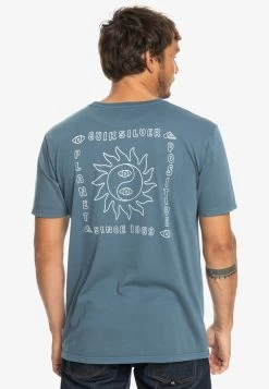 Quiksilver PLANET POSITIVE SS - T-Shirt Print - Bering Sea