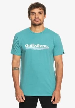 Quiksilver BETWEEN THE LINES SS - T-Shirt Print - Brittany Blue